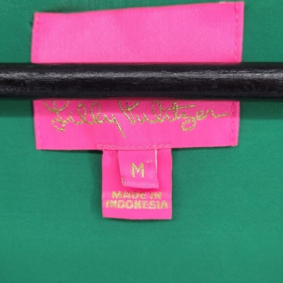 Lilly Pulitzer Metallic Crinkle Dress In Evergreen Size M - Picture 5 of 9